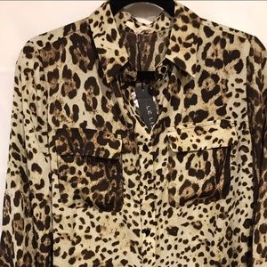 NWT Le Lis Animal Print Top